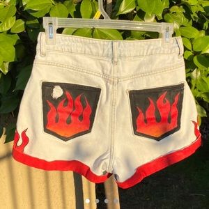 pacsun hand painted flame shorts